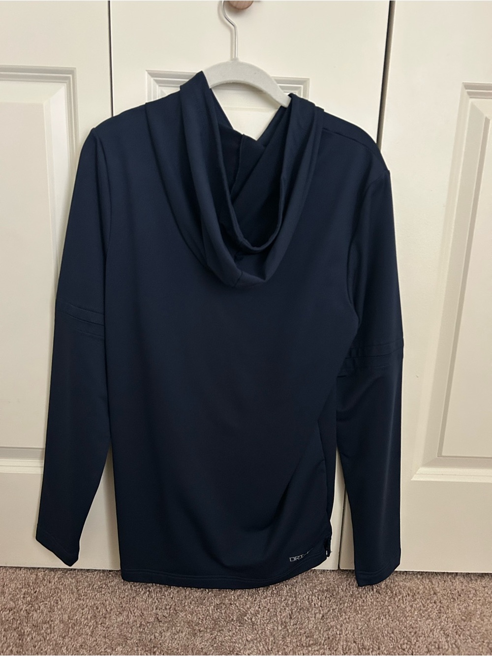 Nike Navy Pullover Dri-FIT Hoodie with White Logos - Picture 2 of 3